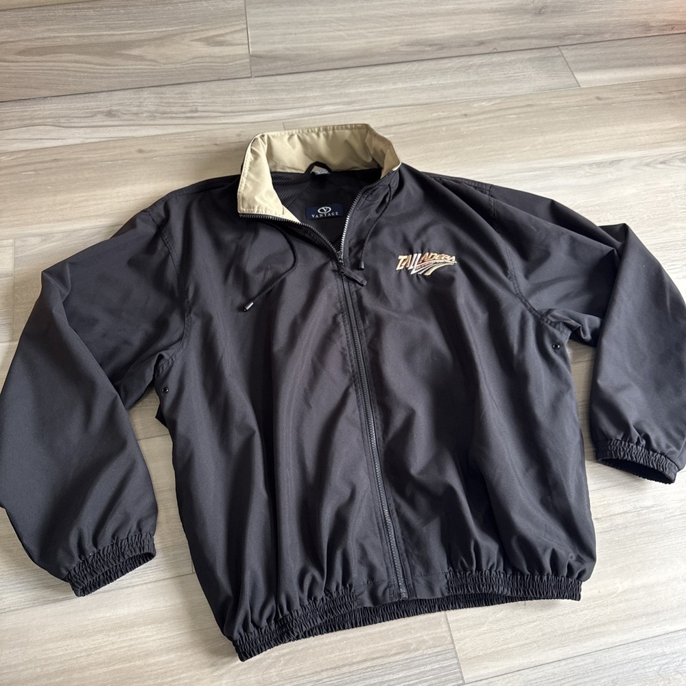 Vintage Nascar Microfiber Jacket Mens M Talladega Alabama Racing Hong Kong Made